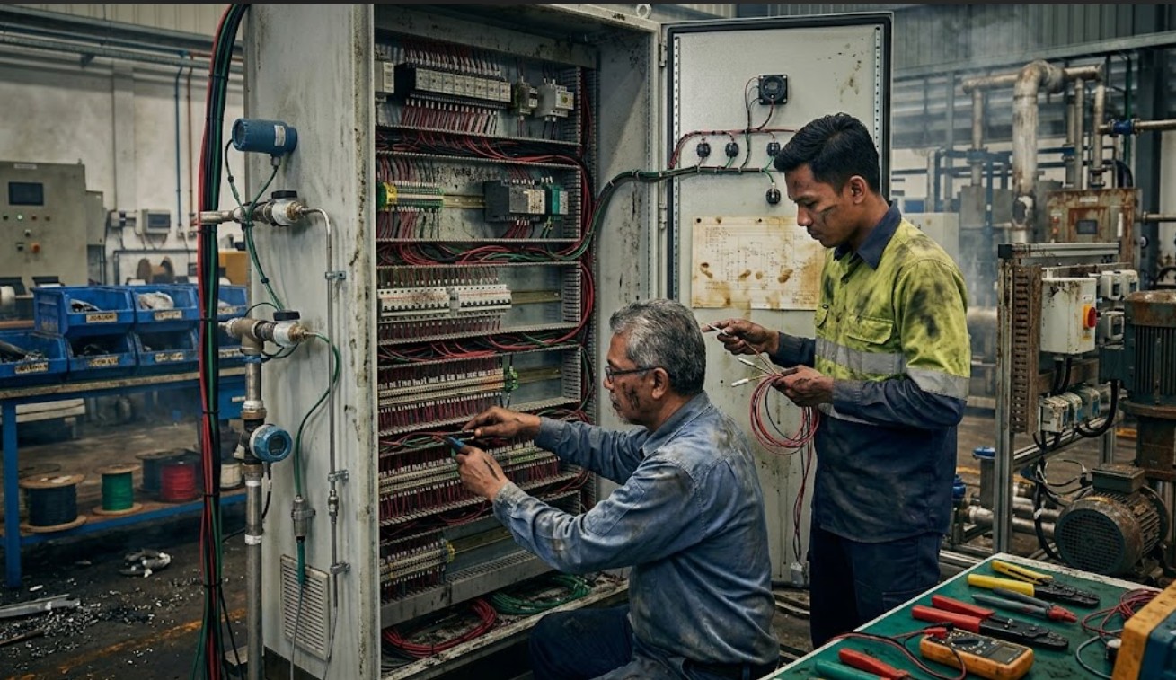 Industrial boiler control panel wiring and electrical systems in Malaysia