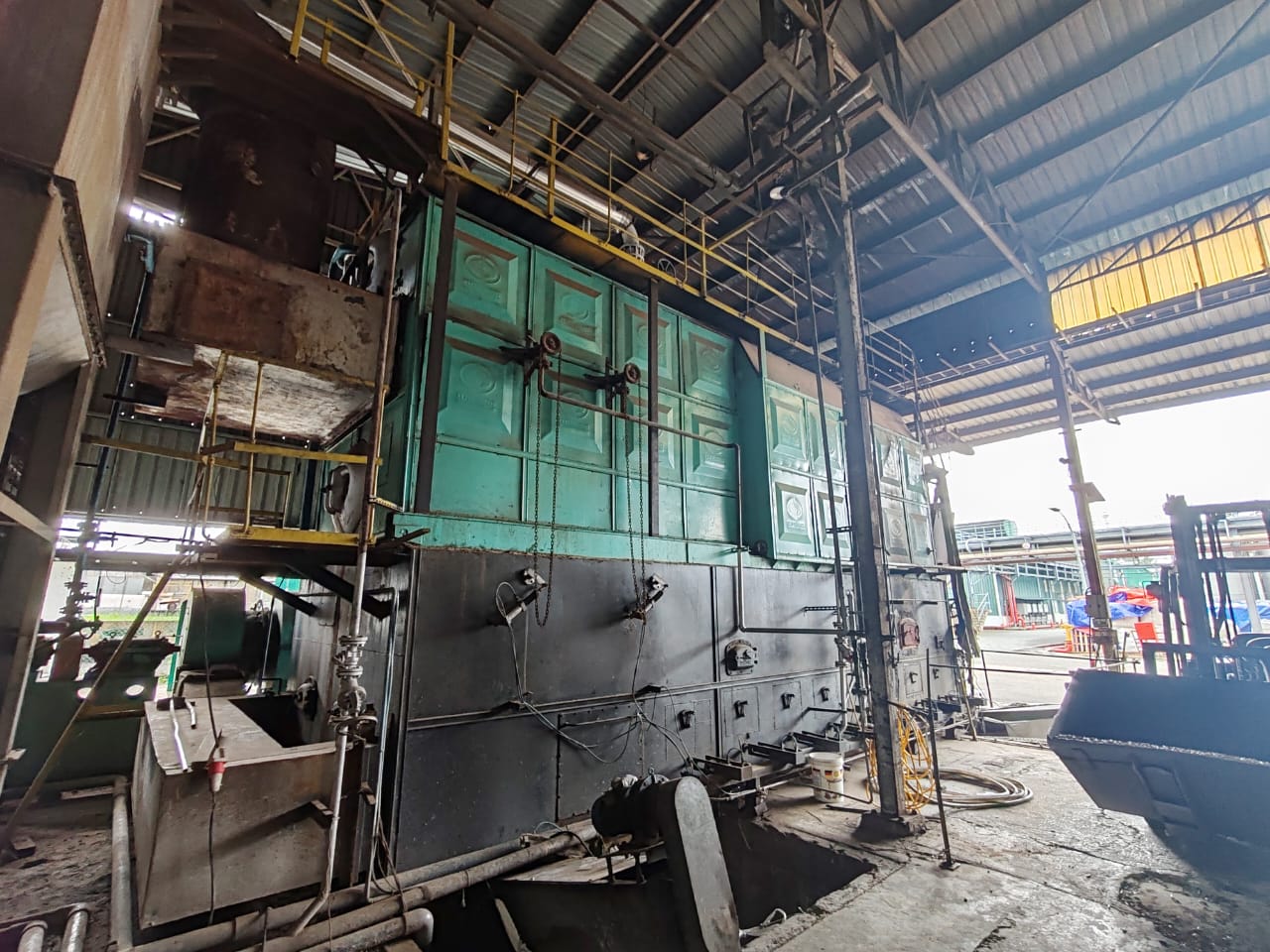 Close-up of industrial boiler maintenance and overhauling service in Malaysia