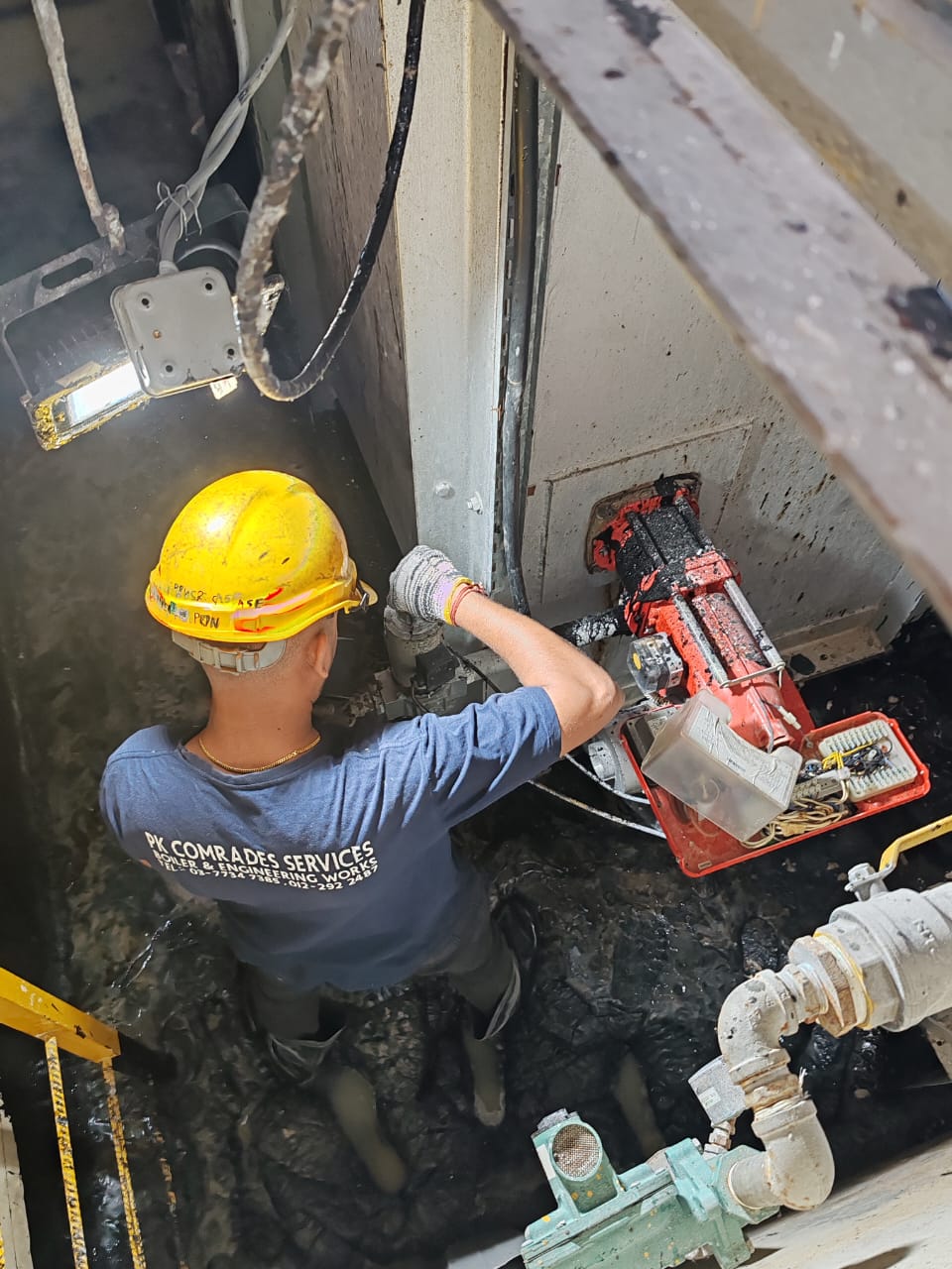 Close-up of burner commissioning and combustion tuning work in Malaysia