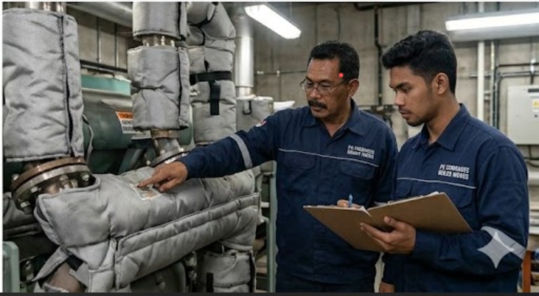 Industrial removable insulation jacket installation in Malaysia